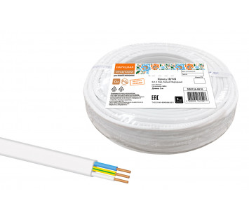 Провод ПУСП 3х1,5 (5м), белый Народный