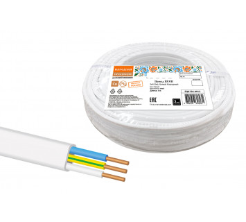 Провод ПУСП 3х4 (5м), белый Народный