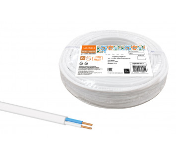 Провод ПУСП 2х1,5 (10м), белый Народный