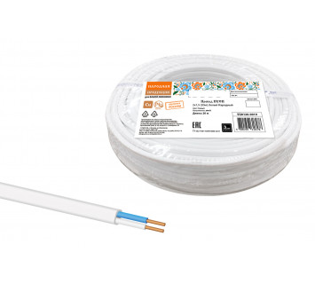 Провод ПУСП 2х1,5 (20м), белый Народный