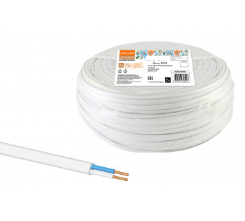 Провод ПУСП 2х1,5 (50м), белый Народный