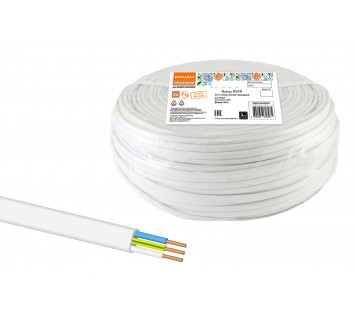 Провод ПУСП 3х1,5 (50м), белый Народный