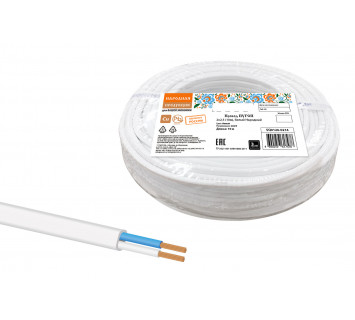 Провод ПУГСП 2х2,5 (10м), белый Народный