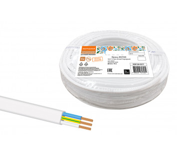 Провод ПУГСП 3х2,5 (10м), белый Народный