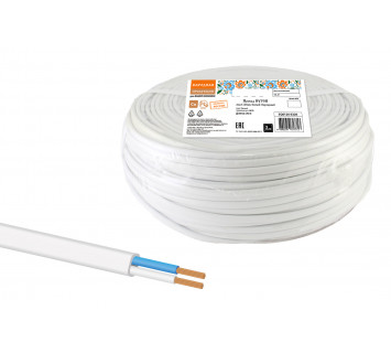 Провод ПУГСП 2х2,5 (30м), белый Народный