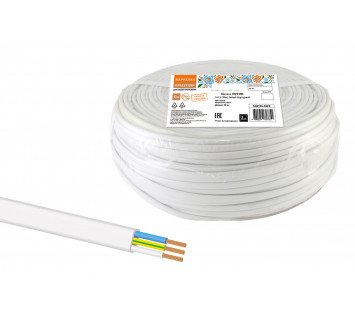 Провод ПУГСП 3х1,5 (30м), белый Народный