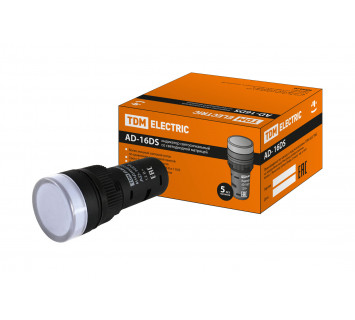 Лампа AD-16DS(LED)матрица d16мм белый 12В AC/DC TDM