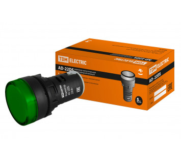 Лампа AD-22DS(LED)матрица d22мм зеленый 230В TDM