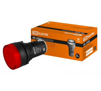 Лампа AD-22DS(LED)матрица d22мм красный 110В AC/DC TDM