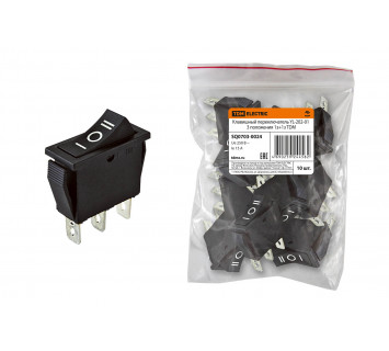 Клавишный переключатель YL-202-01 черный 3 положения 1з+1з TDM