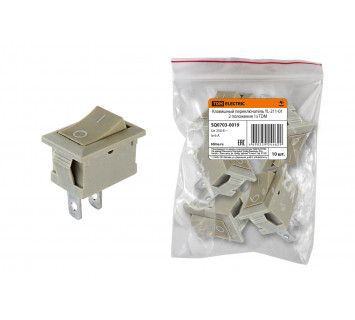 Клавишный переключатель YL-211-01 серый 2 положения 1з TDM