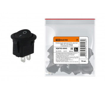 Клавишный переключатель круглый MRS-101-3-B черный 2 положения 1з TDM