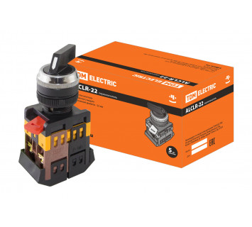 Переключатель АLСLR-22 черный на 3 фиксир.положения I-O-II 1з+1р TDM