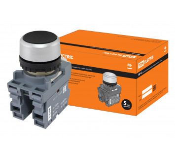 Кнопка с фиксацией MP2-20B в сборе d22мм 1з+1р черная TDM