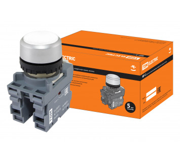 Кнопка с фиксацией MP2-20W в сборе d22мм 1з+1р белая TDM