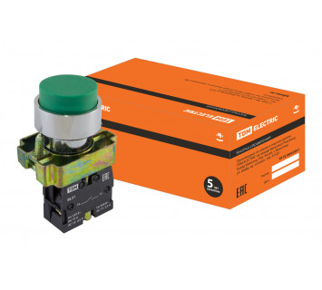 Кнопка SB2-BL31 с возвратом, 1НО, d22 мм, зеленая, IP40 TDM