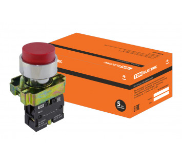 Кнопка SB2-BL41 с возвратом, 1НО, d22 мм, красная, IP40 TDM