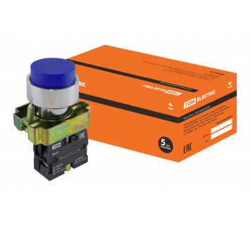Кнопка SB2-BL61 с возвратом, 1НО, d22 мм, синяя, IP40 TDM