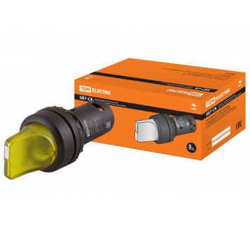Перекл. 2 полож. SB7-CK2561 с фиксацией, 1НО, d22 мм, 24 В LED, желтый, IP40 TDM