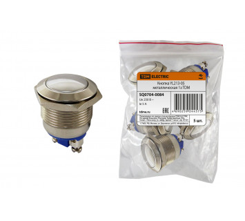 Кнопка YL213-05 металлическая 1з TDM