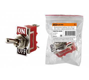 Выключатель-тумблер 1021 (ТВ1-2) вкл.- откл. 1 группа контактов TDM