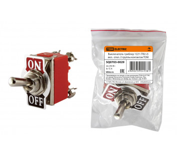 Выключатель-тумблер 1221 (ТВ2-2) вкл.- откл. 2 группы контактов TDM