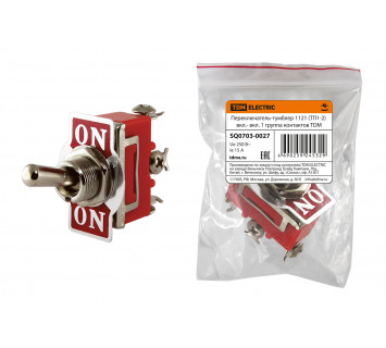 Переключатель-тумблер 1121 (ТП1-2)  вкл.- вкл. 1 группа контактов TDM