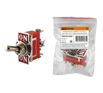 Переключатель-тумблер 1122 (П2Т-1) вкл.- откл.- вкл. 1 группа контактов TDM