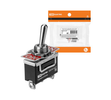 Переключатель-тумблер KN3C-123AAH 1P 250В AC/DC 15А (3c) ON-OFF-ON без фиксации TDM