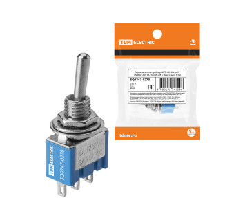 Переключатель-тумблер MTS-102 Micro 1P 250В AC/DC 3А (3c) ON-ON с фиксацией TDM