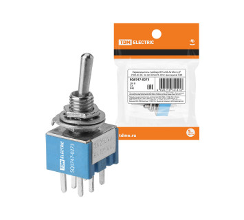 Переключатель-тумблер MTS-203-A2 Micro 2P 250В AC/DC 3А (6c) ON-OFF-ON с фиксацией TDM