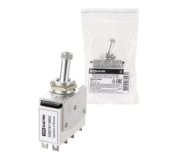 Выключатель-тумблер ТВ1-4 2P 250 В 5 А (8c) ON-OFF с фиксацией (4з) TDM