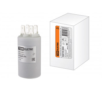 Конденсатор ДПС 450В, 3мкФ, 5%, плоский разъем, TDM