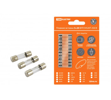 Плавкая вставка ВПБ6-1 0,16А 250В TDM упак (10 шт.)