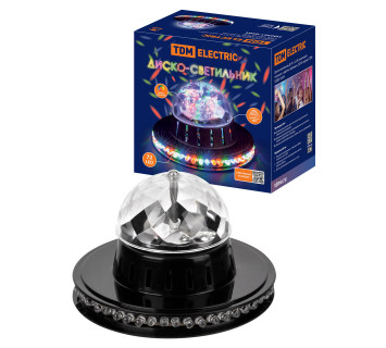 Диско-светильник ДС-01, 4,5 Вт, многоцвет., горизонт. и вертик. проекции, 220 В, черный, TDM