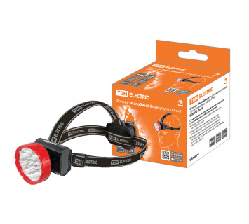 Фонарь «Налобный 6» аккумуляторный, 15 светодиодов, 0,8 Ач TDM