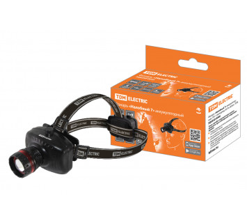 Фонарь «Налобный 7» аккумуляторный, 1Вт 1 светодиод, 0,6 Ач, фокус. TDM