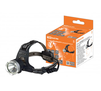 Фонарь «Налобный 9» аккумуляторный, 5Вт 1 светодиод CREE, Li-Ion 2x18650 2 Ач,  TDM