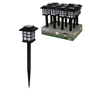 Светильник СП-336 на солнечной батарее, 8,5х8,5х36 см, пластик, черный, ДБ, TDM