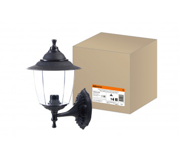 Светильник Прага Эл-11-71 60 Вт Е27 настенный вверх черный, прозрачный плафон TDM