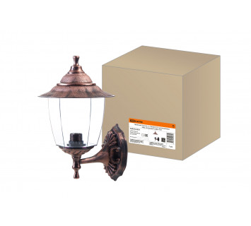 Светильник Прага Эл-11-71М 60 Вт Е27 настенный вверх медь, прозрачный плафон TDM