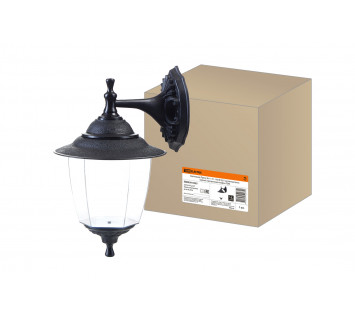 Светильник Прага Эл-11-71-1 60 Вт Е27 настенный вниз черный, прозрачный плафон TDM