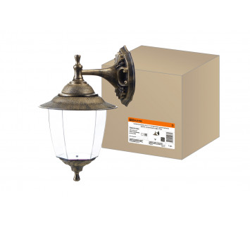 Светильник Прага Эл-11-71-1Б 60 Вт Е27 настенный вниз бронза, прозрачный плафон TDM