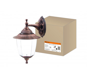Светильник Прага Эл-11-71-1М 60 Вт Е27 настенный вниз медь, прозрачный плафон TDM