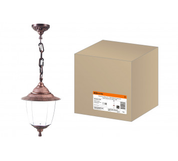 Светильник Прага Эл-11-70М 60 Вт Е27 подвесной медь, прозрачный плафон TDM