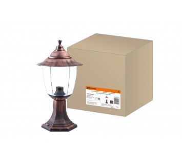 Светильник Прага Эл-11-72М 60 Вт Е27 напольный медь, прозрачный плафон TDM