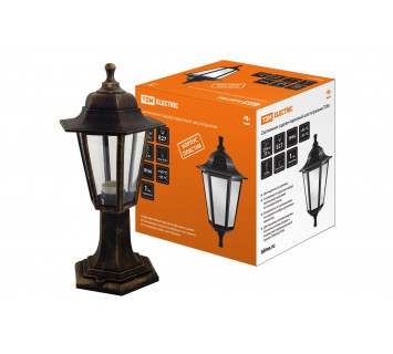 Светильник садово-парковый НТУ 06-60-001 шестигранник, стойка, пластик, бронза TDM