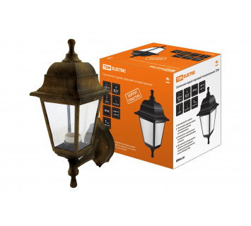Светильник садово-парковый НБУ 04-60-001 четырехгранник, настенный, пластик, бронза TDM