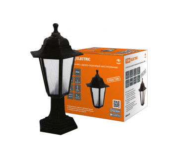Светильник садово-парковый НТУ 06-60-001 шестигр., стойка, пластик, расс.пластик, черный TDM