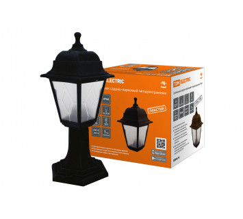 Светильник садово-парковый НТУ 04-60-001 четырехгр., стойка, пластик, расс.пластик, черный TDM